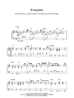 page one of Evergreen (Piano Solo)