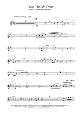 page one of Take The 'A' Train (Clarinet Solo)