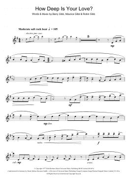 page one of How Deep Is Your Love (Tenor Sax Solo)