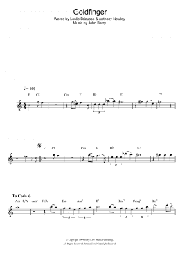 page one of Goldfinger (from James Bond: 'Goldfinger') (Alto Sax Solo)