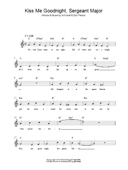 page one of Kiss Me Goodnight, Sergeant Major (Lead Sheet / Fake Book)