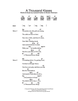 page one of A Thousand Kisses Deep (Guitar Chords/Lyrics)