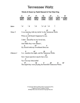 page one of Tennessee Waltz (Guitar Chords/Lyrics)