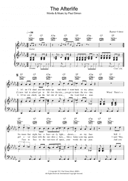page one of The Afterlife (Piano, Vocal & Guitar Chords)