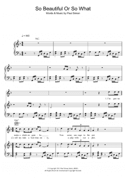 page one of So Beautiful Or So What (Piano, Vocal & Guitar Chords)