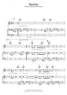 page one of Rewrite (Piano, Vocal & Guitar Chords)