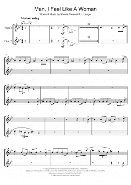 page one of Man! I Feel Like A Woman! (Flute Duet)