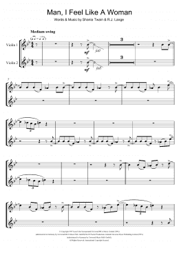 page one of Man! I Feel Like A Woman! (Violin Duet)