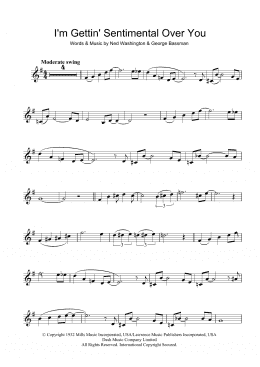 page one of I'm Gettin' Sentimental Over You (Clarinet Solo)
