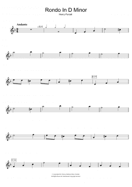 page one of Rondo in D Minor (from Abdelazer) (Flute Solo)
