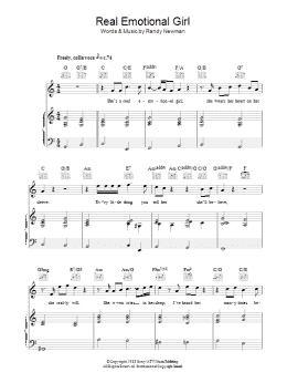 page one of Real Emotional Girl (Piano, Vocal & Guitar Chords)