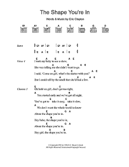 page one of The Shape You're In (Guitar Chords/Lyrics)