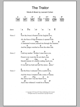 page one of The Traitor (Guitar Chords/Lyrics)