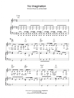 page one of No Imagination (Piano, Vocal & Guitar Chords)