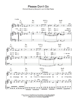 page one of Please Don't Go (Piano, Vocal & Guitar Chords)