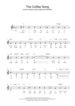 page one of The Coffee Song (Lead Sheet / Fake Book)