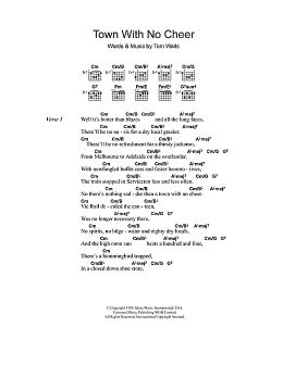 page one of Town With No Cheer (Guitar Chords/Lyrics)