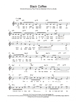 page one of Black Coffee (Lead Sheet / Fake Book)