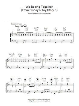 page one of We Belong Together (from Toy Story 3) (Piano, Vocal & Guitar Chords)