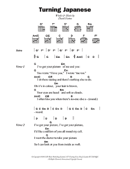 page one of Turning Japanese (Guitar Chords/Lyrics)