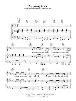 page one of Runaway Love (Piano, Vocal & Guitar Chords)