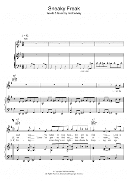 page one of Sneaky Freak (Piano, Vocal & Guitar Chords)