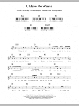 page one of U Make Me Wanna (Piano Chords/Lyrics)