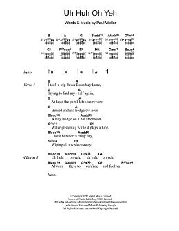 page one of Uh Huh Oh Yeh (Guitar Chords/Lyrics)