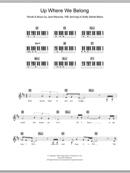 page one of Up Where We Belong (Piano Chords/Lyrics)