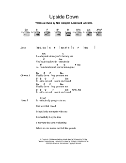 page one of Upside Down (Guitar Chords/Lyrics)