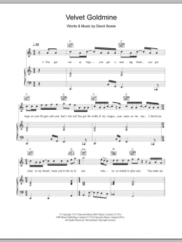 page one of Velvet Goldmine (Piano, Vocal & Guitar Chords)