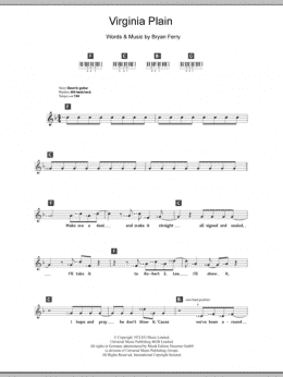 page one of Virginia Plain (Piano Chords/Lyrics)