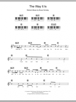 page one of The Way It Is (Piano Chords/Lyrics)