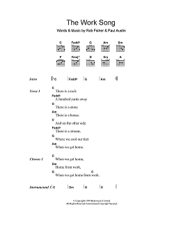 page one of The Work Song (Guitar Chords/Lyrics)