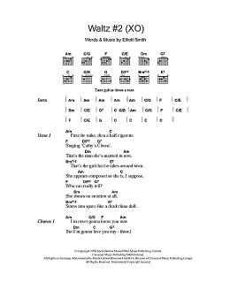page one of Waltz #2 (XO) (Guitar Chords/Lyrics)