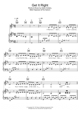 page one of Get It Right (Piano, Vocal & Guitar Chords)