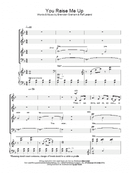page one of You Raise Me Up (SATB Choir)