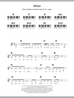page one of When (Piano Chords/Lyrics)