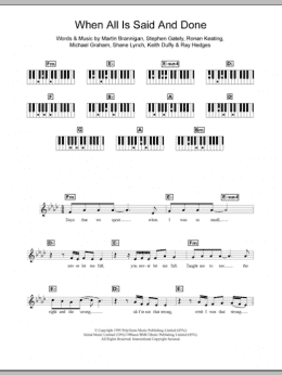 page one of When All Is Said And Done (Piano Chords/Lyrics)