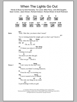 page one of When The Lights Go Out (Guitar Chords/Lyrics)