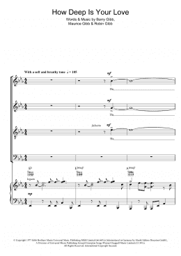 page one of How Deep Is Your Love (SATB Choir)