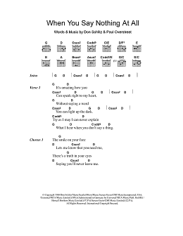 page one of When You Say Nothing At All (Guitar Chords/Lyrics)