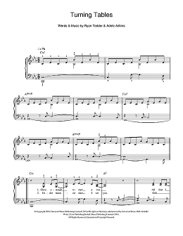 page one of Turning Tables (Easy Piano)