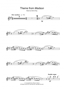 page one of Theme from Madson (Alto Sax Solo)