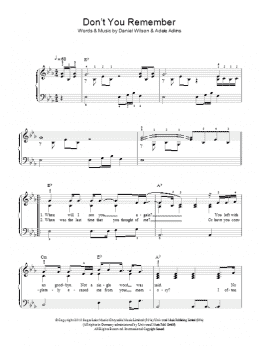 page one of Don't You Remember (Easy Piano)