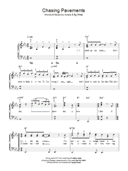 page one of Chasing Pavements (Easy Piano)