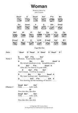page one of Woman (Guitar Chords/Lyrics)
