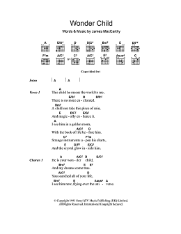page one of Wonder Child (Guitar Chords/Lyrics)