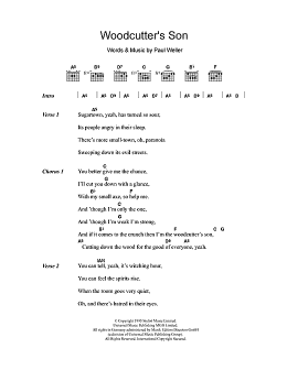 page one of Woodcutter's Son (Guitar Chords/Lyrics)