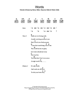 page one of Words (Guitar Chords/Lyrics)